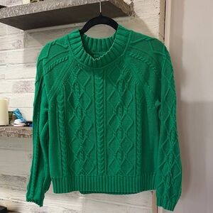 GAP Vibrant Green Cable Knit Sweater